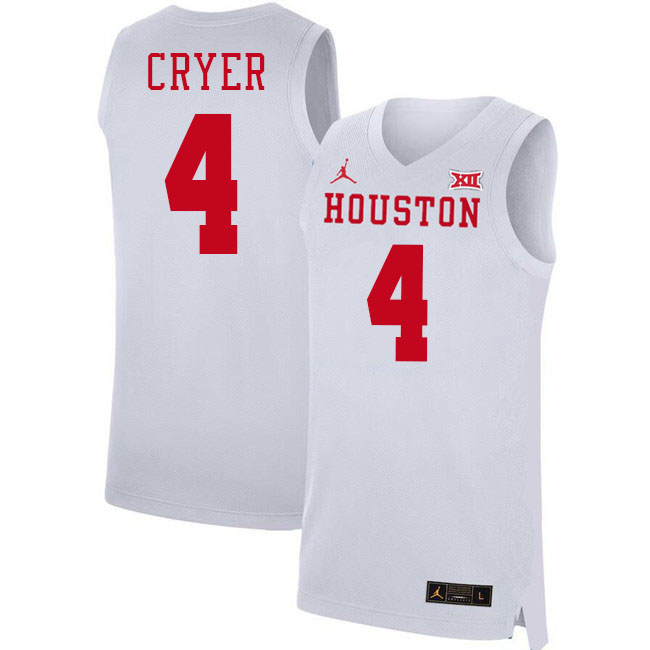 L.J. Cryer College Jersey,Houston Cougars #4 L.J. Cryer Basketball Jersey Youth-White